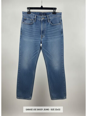 Original Use Baggy Jeans Size 34x34 Men's Wide Leg Denim Pants